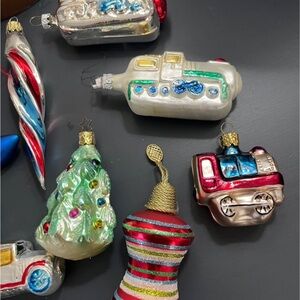 Festive Glass Holiday Ornaments Set